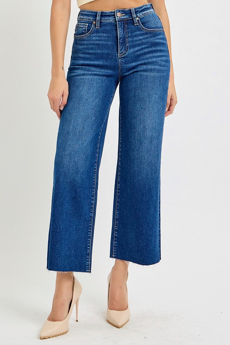 High Rise Crop Wide Leg Jeans