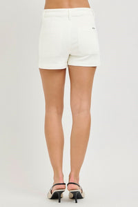 Risen Cream Shorts with Eyelet Detail