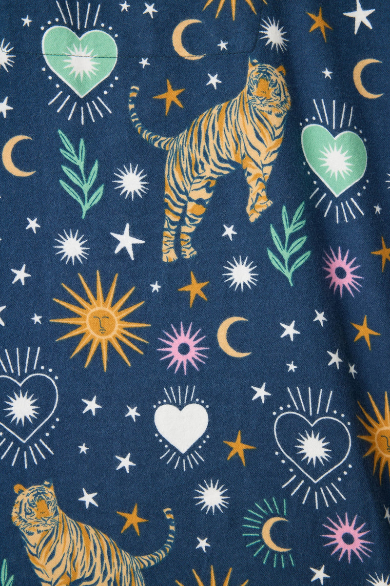 The Wild At Heart Tiger Print Flannel PJ Set