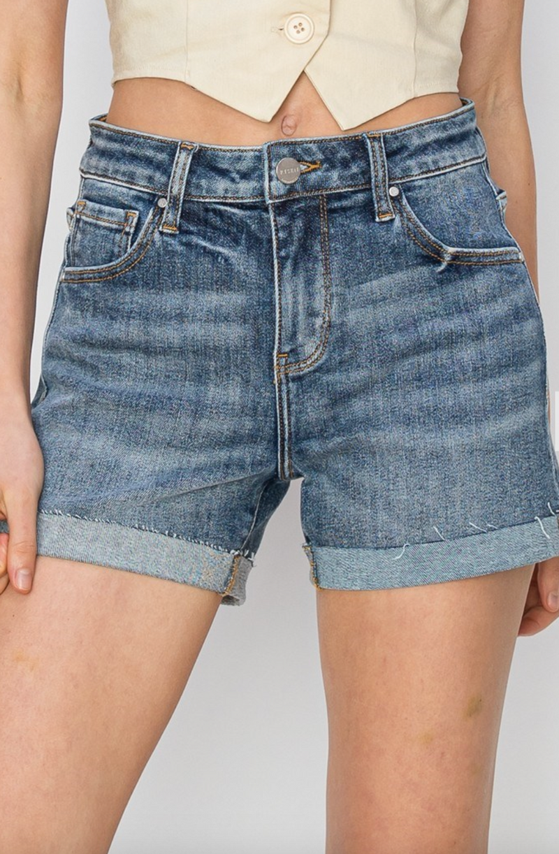 High Rise with Turn up Cuffed Shorts