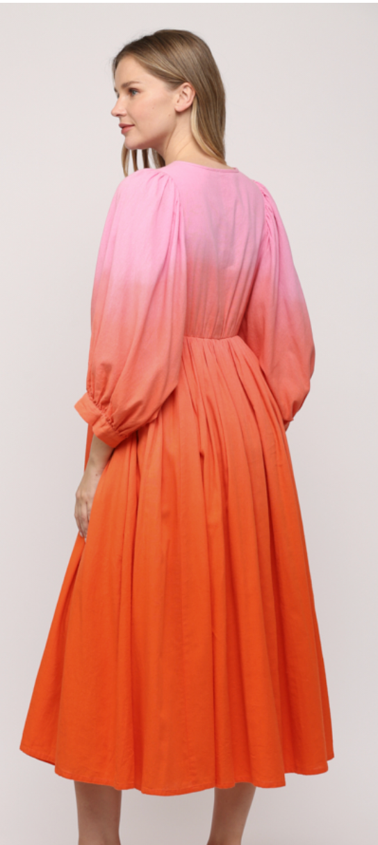 pink and orange dress