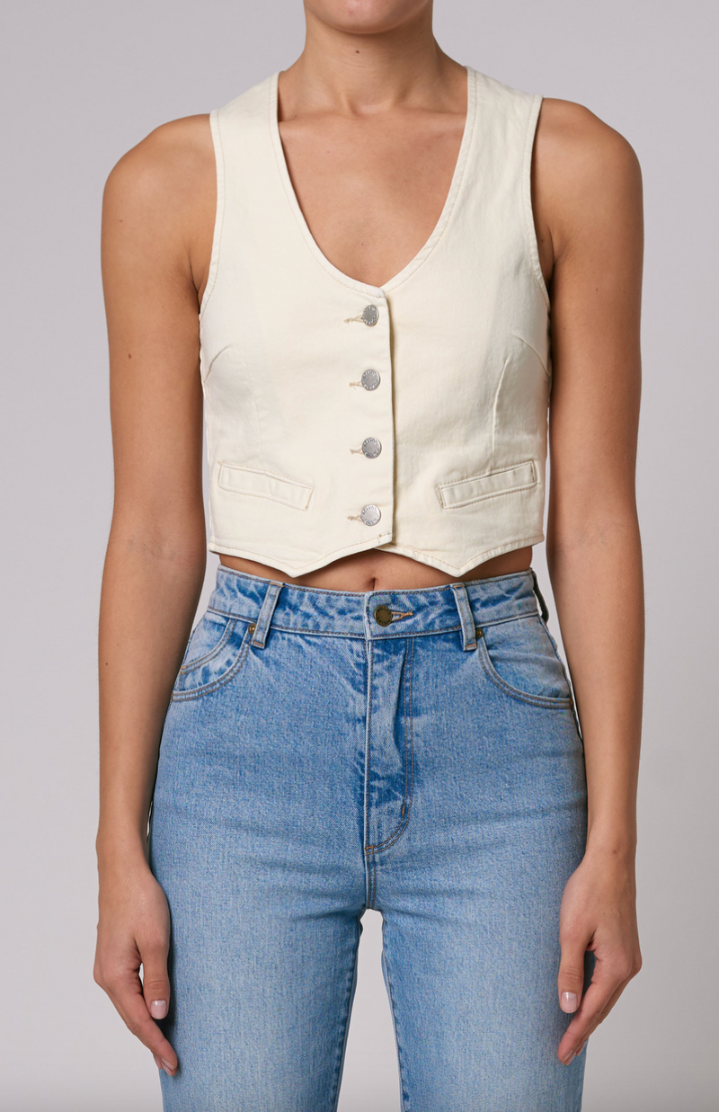 cream vest with buttons