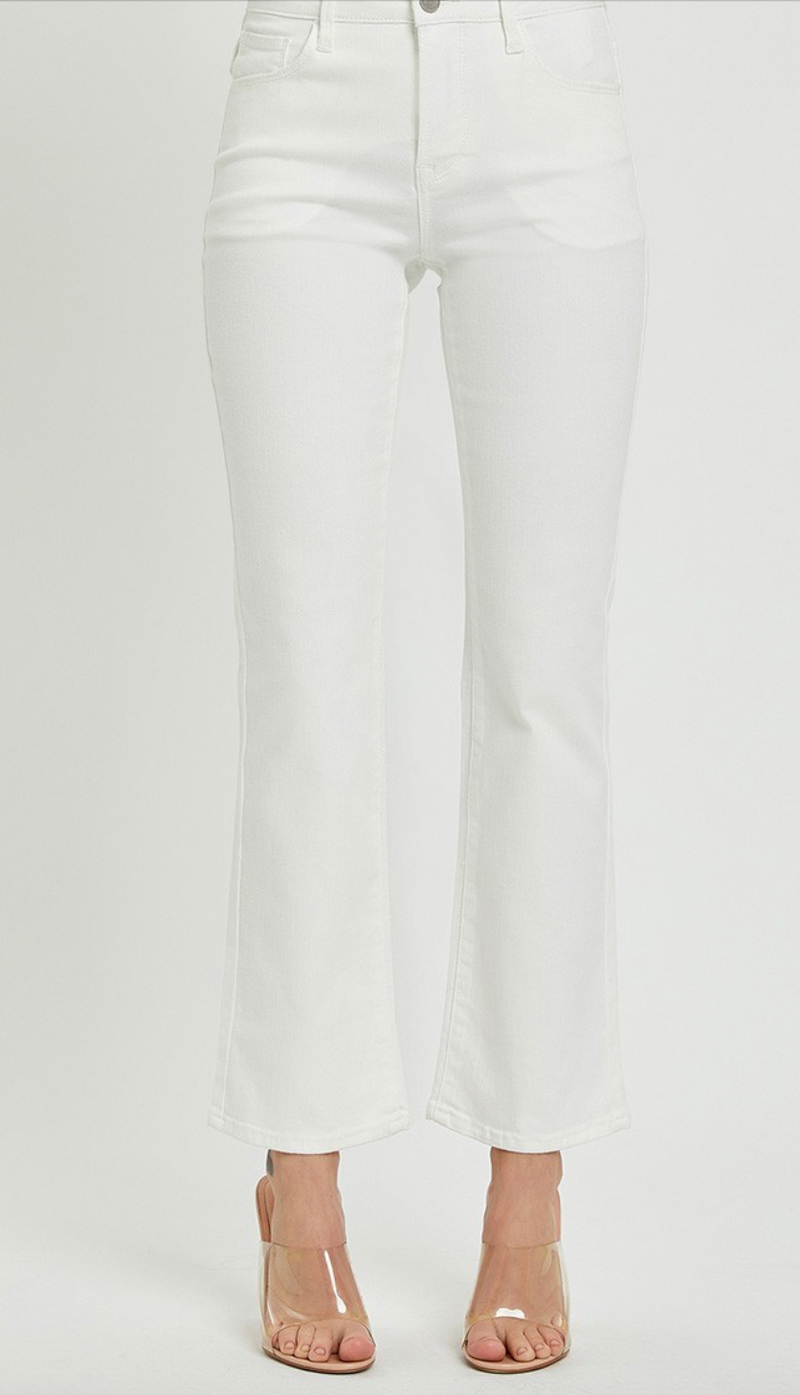 Mid Rise Cropped Boot Cut Jeans