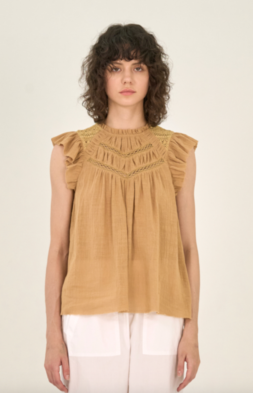 brown olive blouse