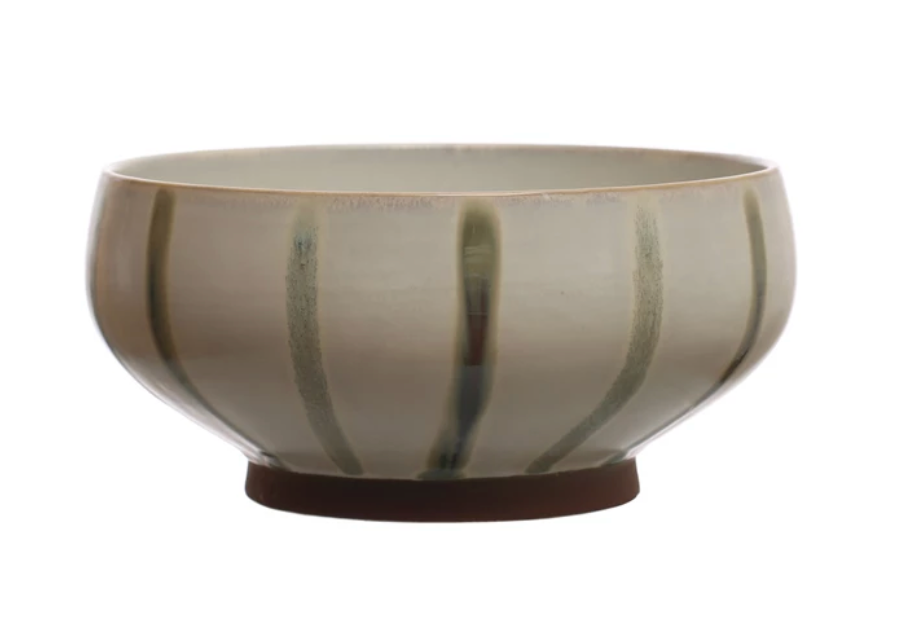 striped bowl with base