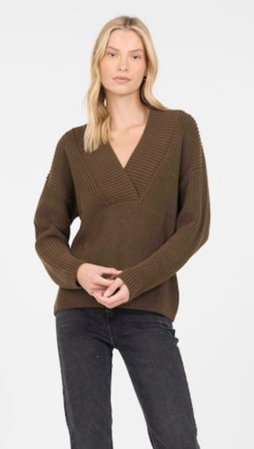 brown sweater v neck