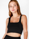 Ribbed square neck crop top