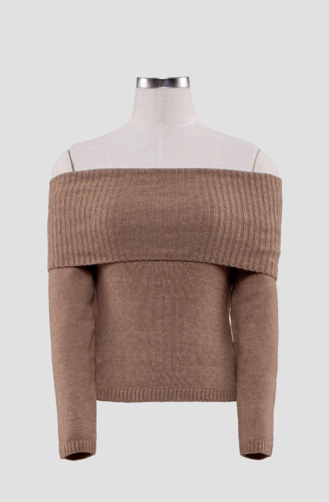 Off Shoulder Pull Over Sweater