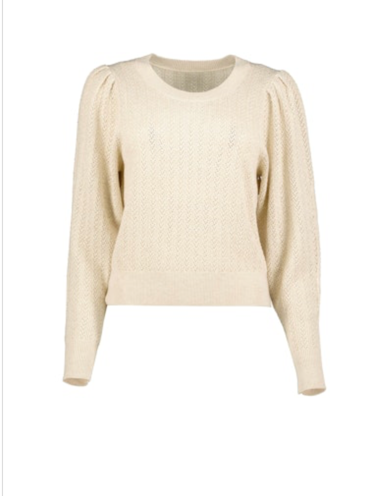 SIENNA PUFF SLEEVE METALLIC SWEATER