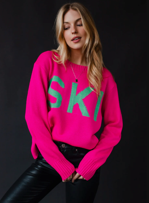 Bright Pink Ski Sweater