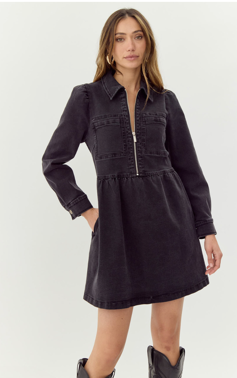 Lia Denim Zip Dress