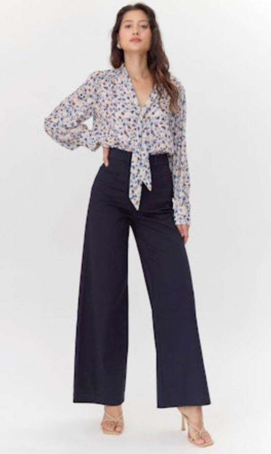 Jennsen Cotton Canvas Wide Leg Pants