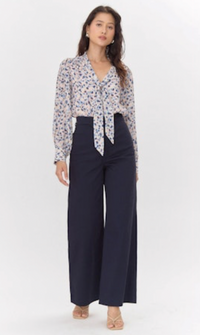 Jennsen Cotton Canvas Wide Leg Pants