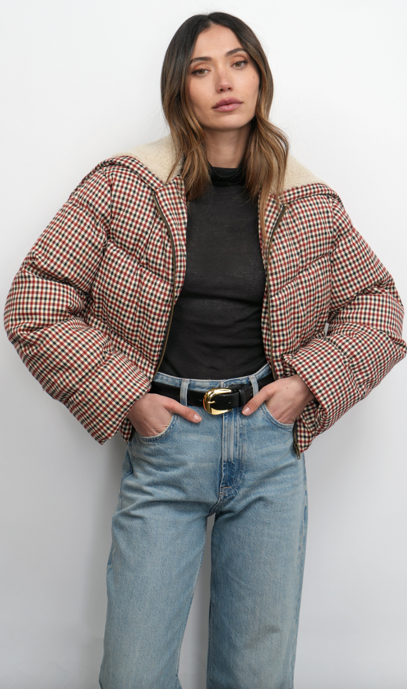 The Sally Gingham Puffer
