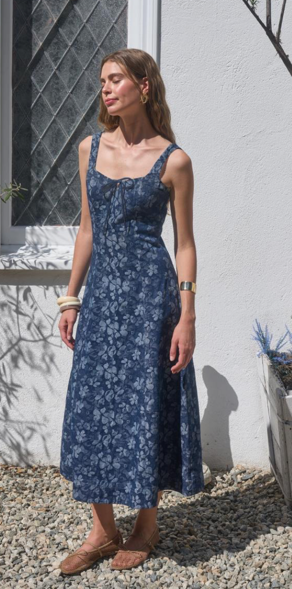 Denim Jacquard Dress