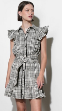 Mabel Belted Plaid Mini Dress
