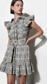 Mabel Belted Plaid Mini Dress