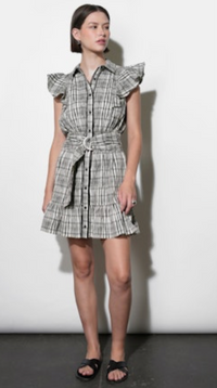 Mabel Belted Plaid Mini Dress