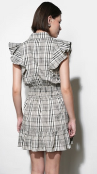 Mabel Belted Plaid Mini Dress