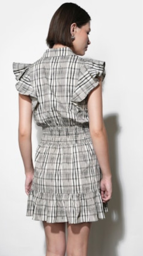 Mabel Belted Plaid Mini Dress