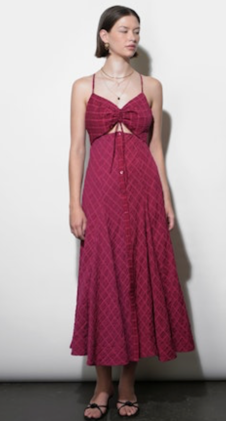 Maria Ruche Cut Out  Maxi Dress