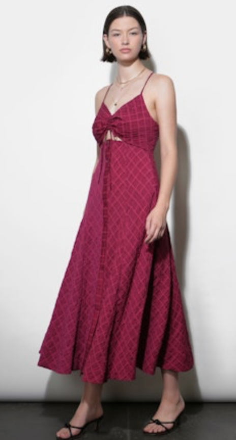 Maria Ruche Cut Out  Maxi Dress