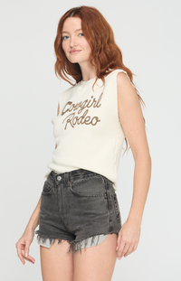 COWGIRL RODEO SLEEVELESS SWEATSHIRT