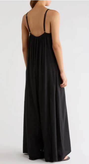 Wide Leg Cotton & Linen Blend Cover-Up Jumpsuit