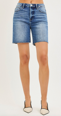 Risen Cleo High Rise Raw Hem Jean Short