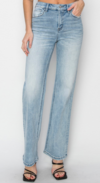 Risen High Rise Straight Jeans