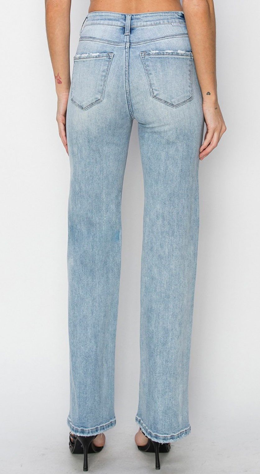 Risen High Rise Straight Jeans