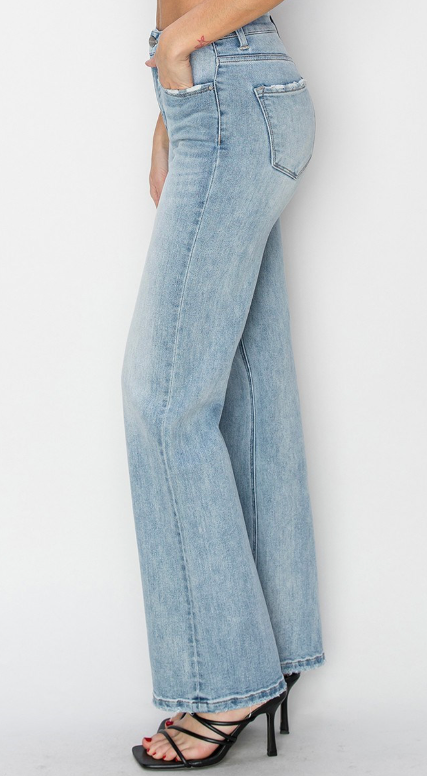 Risen High Rise Straight Jeans