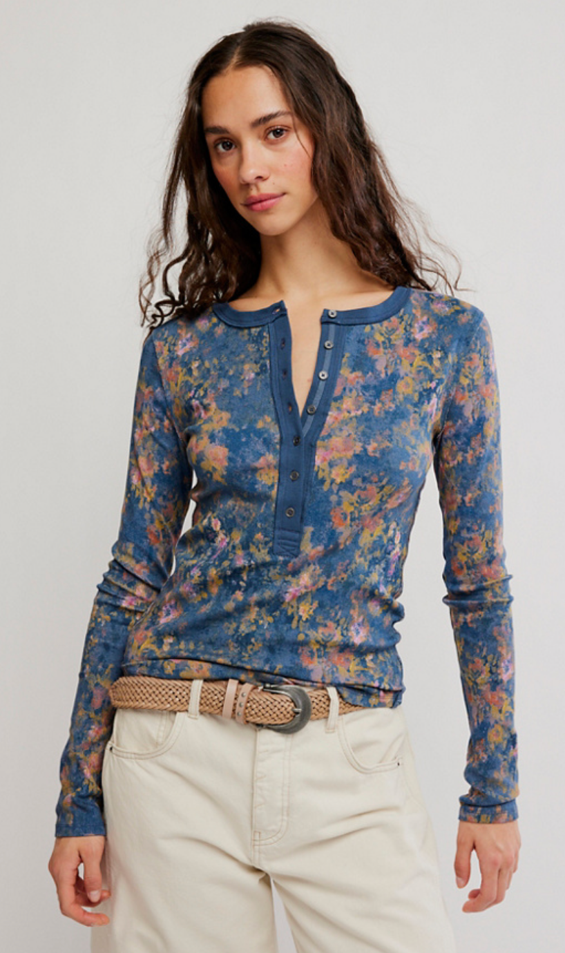 Free People Jamie Printed Henley
