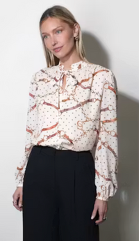 Greylin Bridget Button Up Printed Blouse