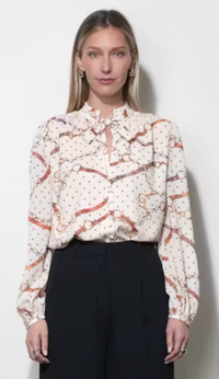 Greylin Bridget Button Up Printed Blouse