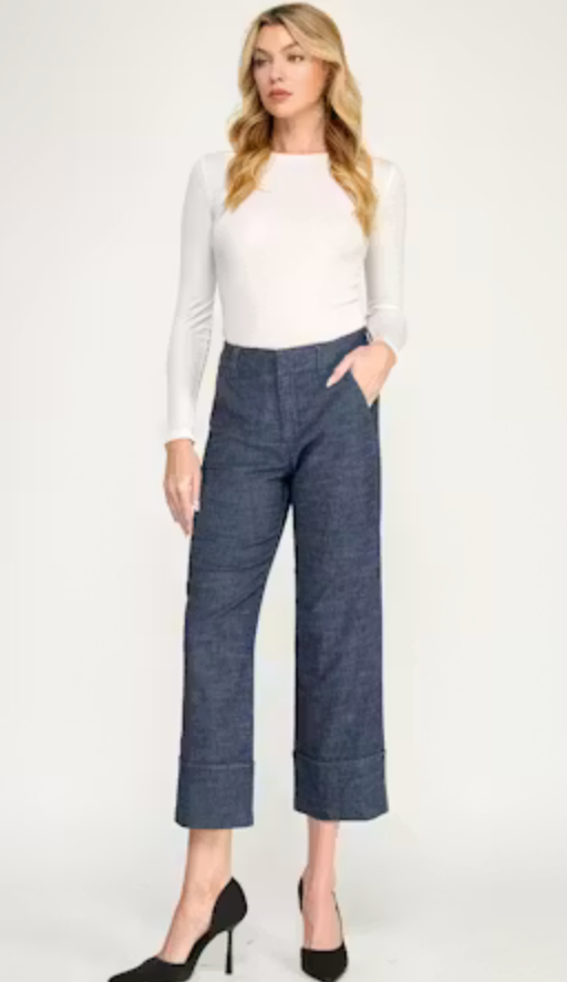 Level 99 Lauren Cuffed Trouser