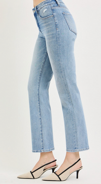 Risen MID RISE ANKLE STRAIGHT JEANS