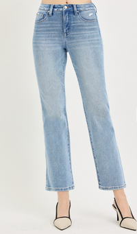 Risen MID RISE ANKLE STRAIGHT JEANS