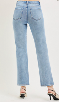 Risen MID RISE ANKLE STRAIGHT JEANS