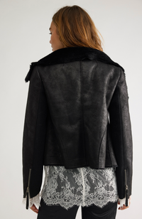 Free People FOURLINE SHEARLING AVIATOR JACKET