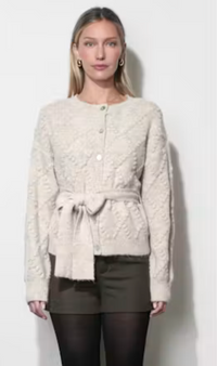 Greylin Bonnie PomPom Belted Cardigan