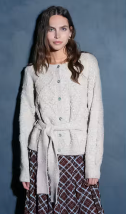 Greylin Bonnie PomPom Belted Cardigan