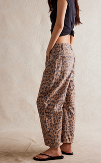 Free People Good Luck Printed Barrel Jeans