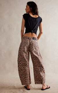 Free People Good Luck Printed Barrel Jeans