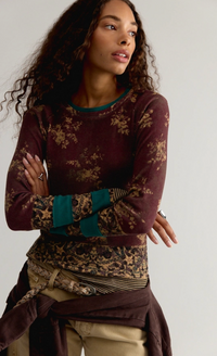 Free People Easy Does It Printed Top