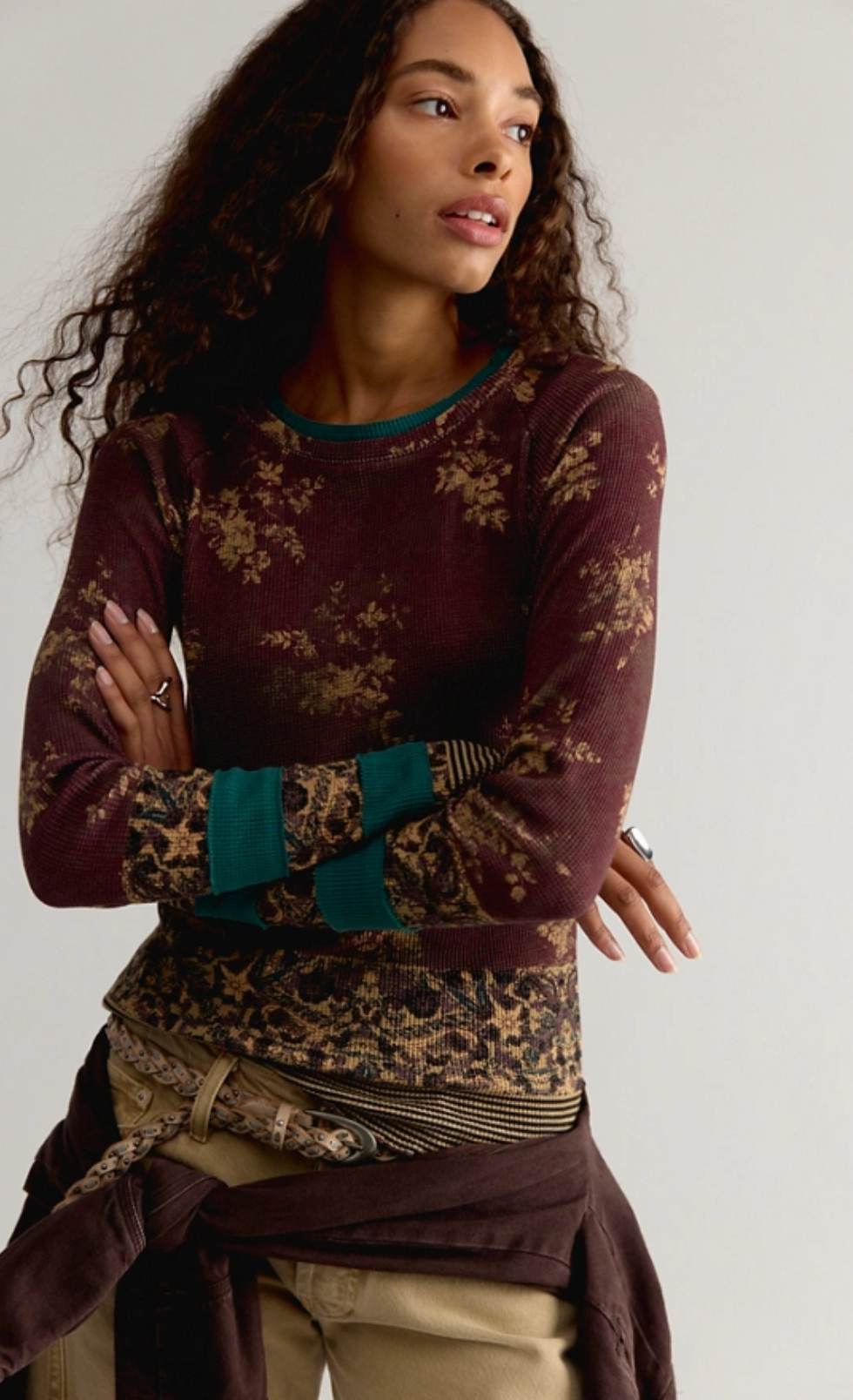 Free People Easy Does It Printed Top