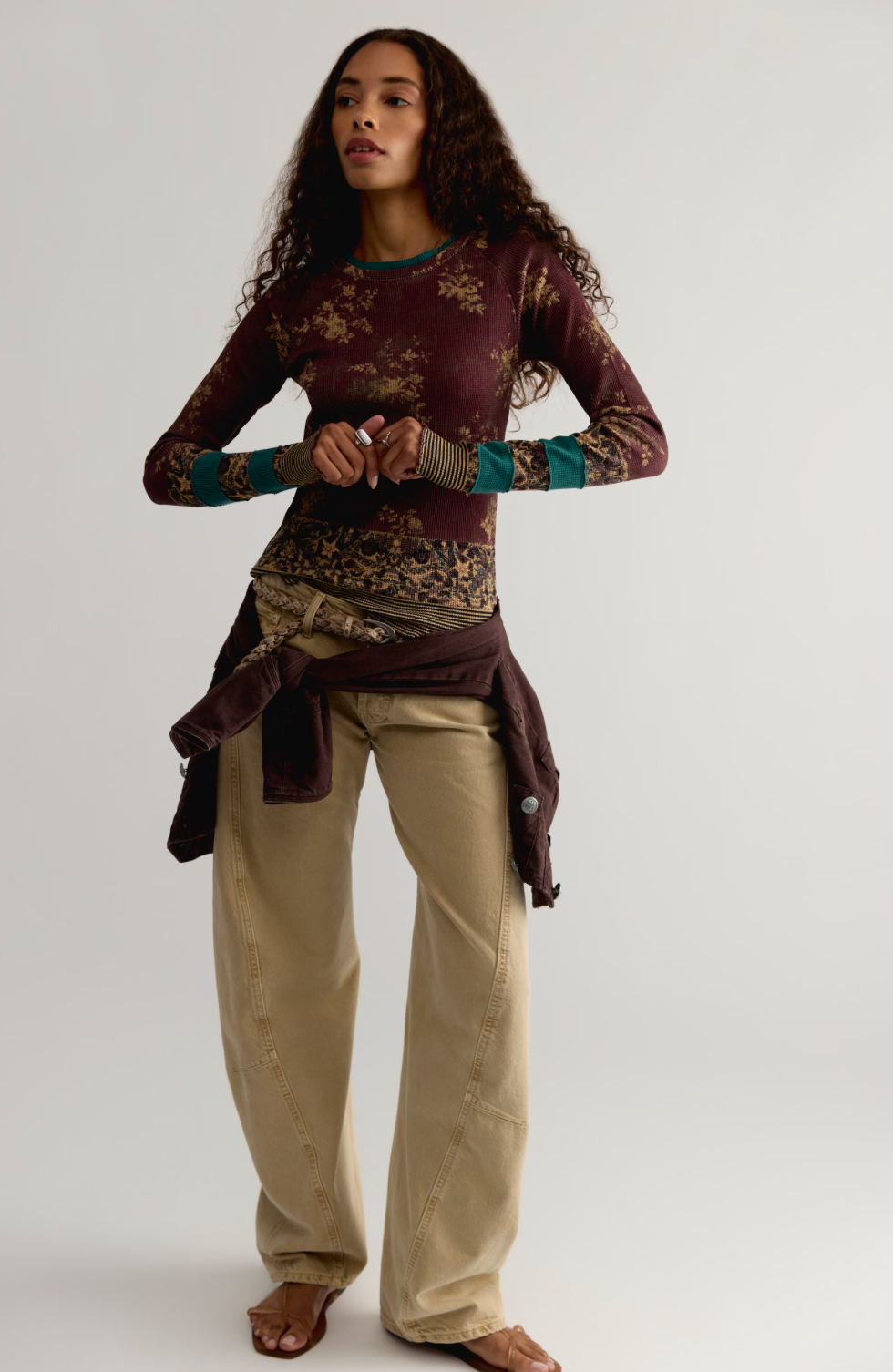 Free People Easy Does It Printed Top