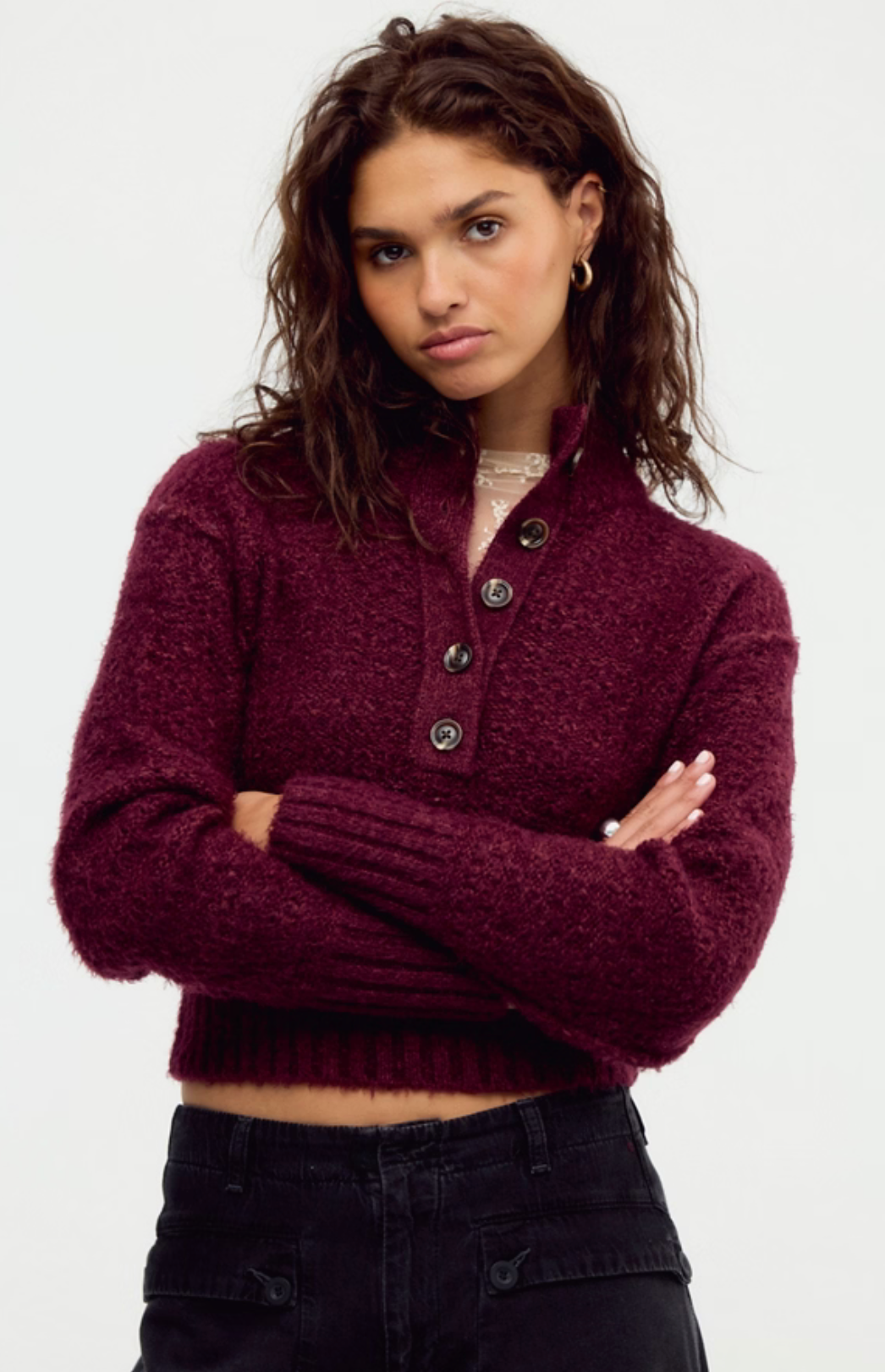 Tucked Henley Pullover