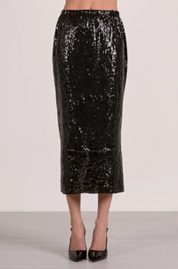 The Black Midi Sequin Skirt