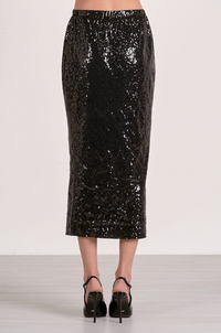 The Black Midi Sequin Skirt